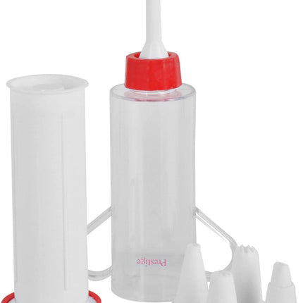Prestige Icing Set with 5 Nozzles, White & Red
