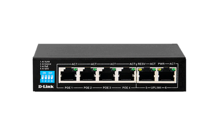 D-Link DES-F1006P-E/B 6-Port 10/100 Switch with 4 PoE P