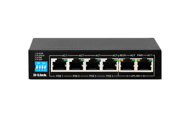 D-Link DES-F1006P-E/B 6-Port 10/100 Switch with 4 PoE P