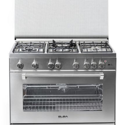 Elba Gas Cooker 90 cm Silver and 2 Fans for Cooling and Distribution
