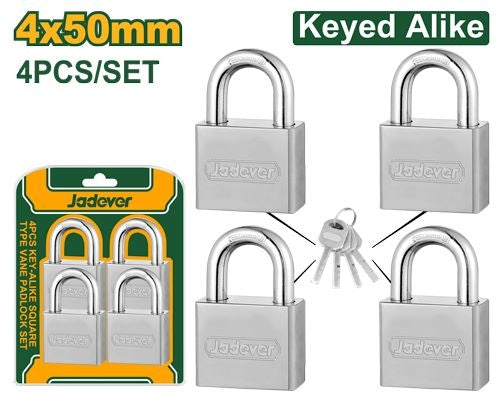 Jadever Nickel‑Plated Iron Padlock Master Set 40 mm