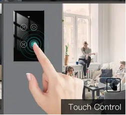 مفتاح ستارة حائط ذكي MOES WiFi + RF - نوع أمريكي - مزدوج - أسود مفتاح ستارة حائط ذكي MOES WiFi + RF - نوع أمريكي - مزدوج - أسود
