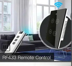 مفتاح ستارة حائط ذكي MOES WiFi + RF - نوع أمريكي - مزدوج - أسود مفتاح ستارة حائط ذكي MOES WiFi + RF - نوع أمريكي - مزدوج - أسود