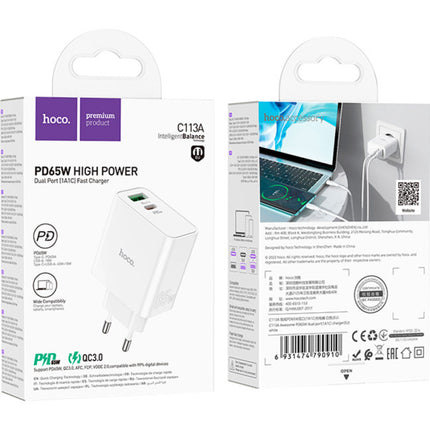 Awesome 65W Dual Port PD Charger EU Plug C113A