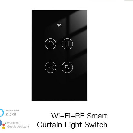 MOES - WIFI Smart Switch - Curtains With Light - US Type - Black