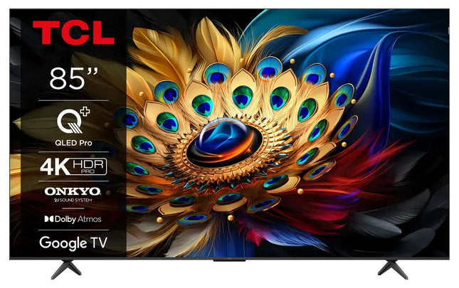 شاشة تي سي إل 85 بوصة كيو إل إي دي 4K جوجل تي في