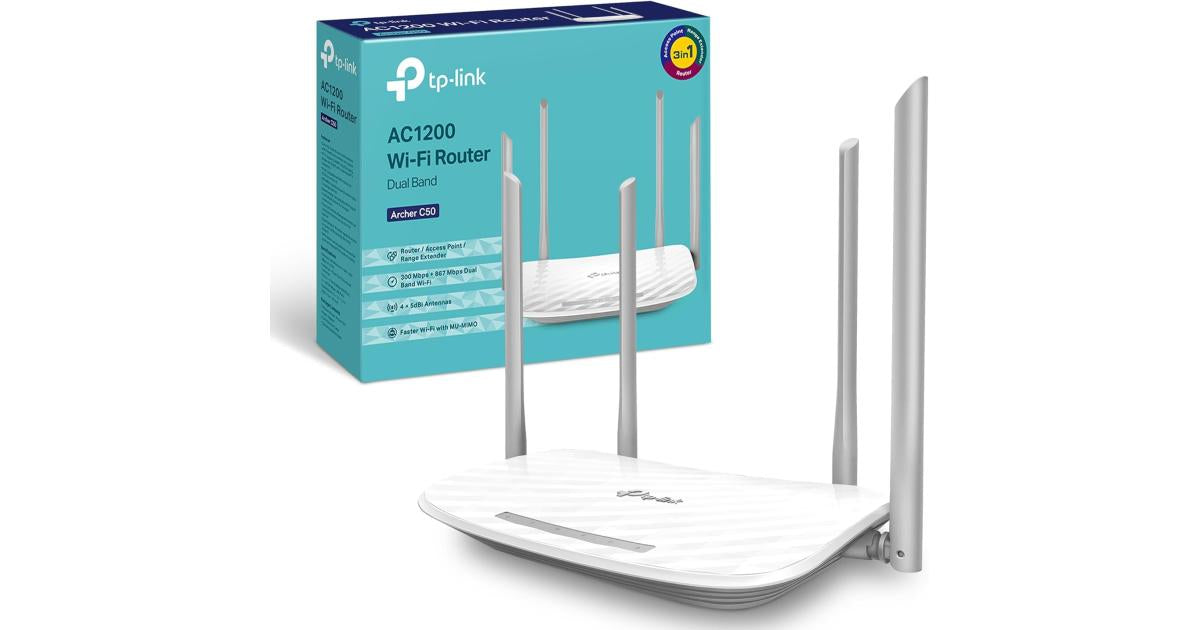 راوتر TP-LINK AC1200 واي فاي ثنائي النطاق ARCHER C50 راوتر TP-LINK AC1200 واي فاي ثنائي النطاق ARCHER C50