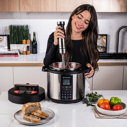 خلاط يدوي نيوتريكوك (Nutricook) بليندي - قوة 1000 واط - طقم متعدد الوظائف 6 في 1 - تحكم متغير بالسرعة - شفرات ستانلس ستيل - أسود/كروم