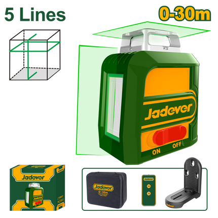 Jadever Self‑Leveling Laser Level (Green 5‑Line)