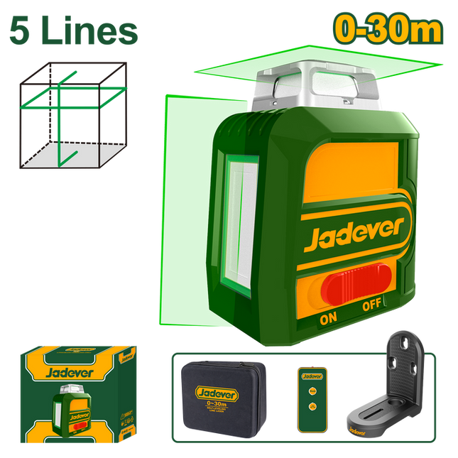  Jadever Self‑Leveling Laser Level (Green 5‑Line)