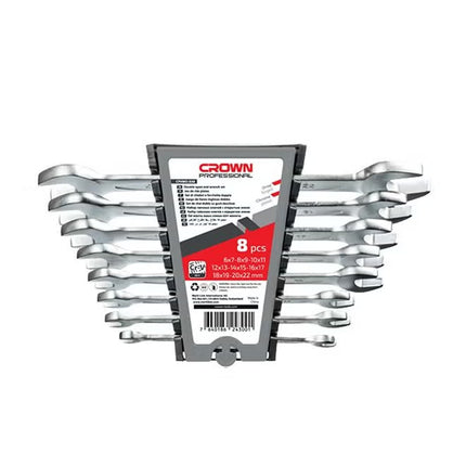 Crown 8-Piece Open Wrench Set | CPHWO-XA8