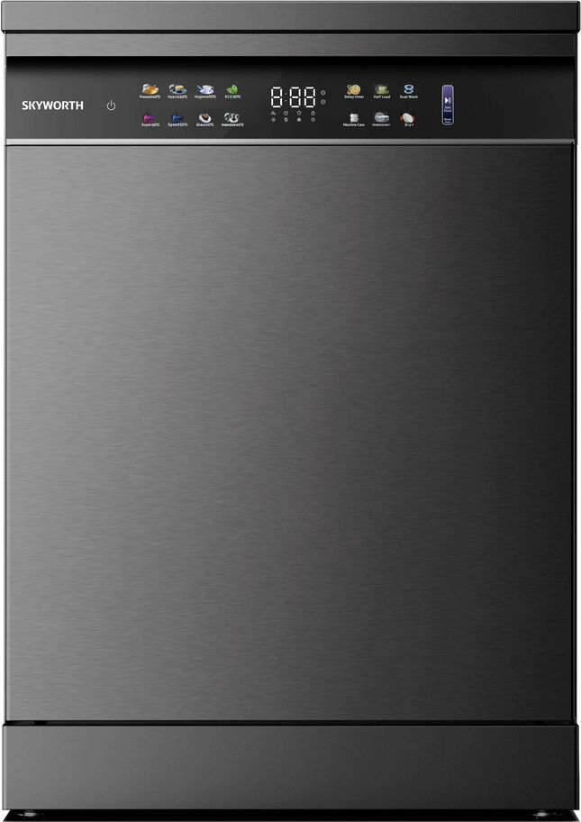 11.14.27.0001SkyworthSkyworth Dishwasher 9 Programs A+++ Grey 3 spray 3 Baskets Touch control