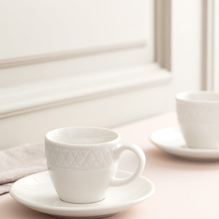 Loris White Coffee Cup Set for 6 – Elegant Design