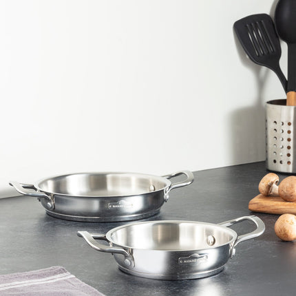 Eva 2-Piece Stainless Steel Shallow Pan Set