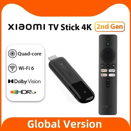 Xiaomi TV Stick 4K (2nd Gen) - Ultra HD Streaming Media Player - Google TV Interface - Dolby Atmos & Dolby Vision Support - Quad-Core Processor - Dual-Band Wi-Fi - Remote with Google Assistant & Dedicated Hotkeys