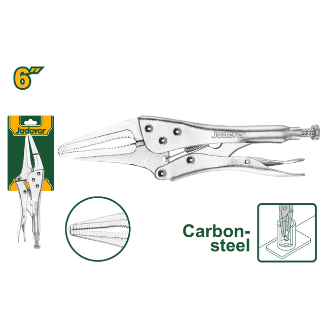 Jadever Long‑Nose Locking Pliers 6″