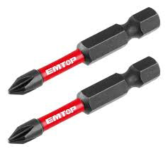 EMTOP High Impact Magnetic Screwdriver Bits Set - PH2 × 50mm