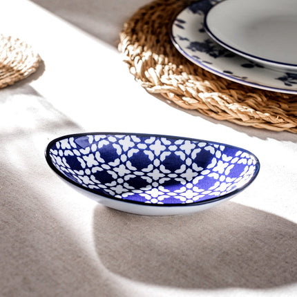 Rêve Bleu Brest Blue Bone China Oval Serving Plate