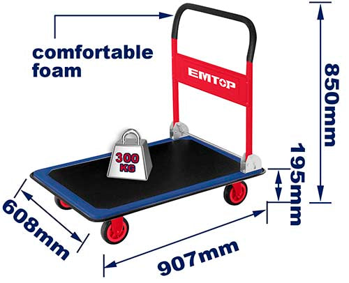EMTOP EWBW3001 Heavy-Duty Cargo Trolley – 300kg