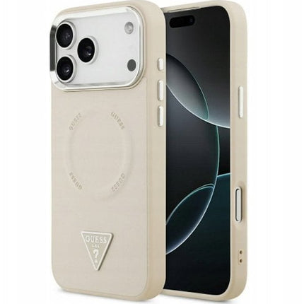 كفر جيس (Guess) جلد PU ماج سيف مع شعار المثلث للايفون 17 برو ماكس - بيج