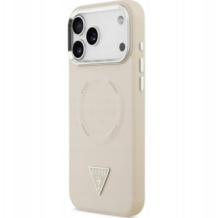 كفر جيس (Guess) جلد PU ماج سيف مع شعار المثلث للايفون 17 برو ماكس - بيج