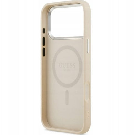 كفر جيس (Guess) جلد PU ماج سيف مع شعار المثلث للايفون 17 برو ماكس - بيج