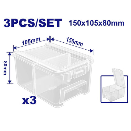 EMTOP EMTB8333 Screw Storage Box with Lid - Contains 3Boxs 