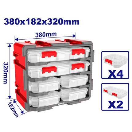 EMTOP EMTB8346 Transparent Plastic Drawer Cabinet – 6-Drawer 