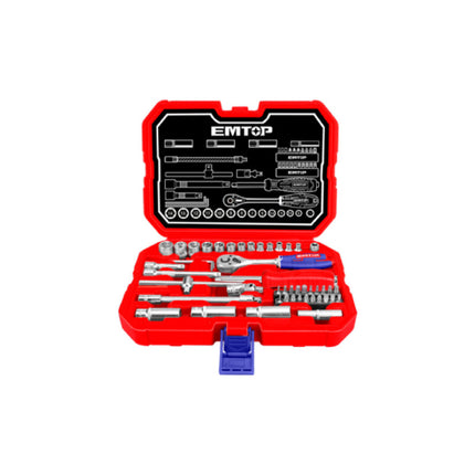 EMTOP ESKT14491   49-Piece 1/4" Socket Set 