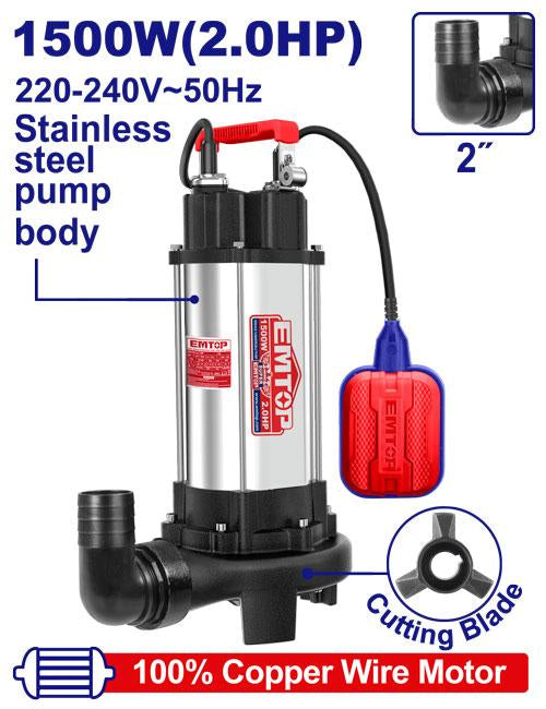 Sewage Submersible Pump 1500W