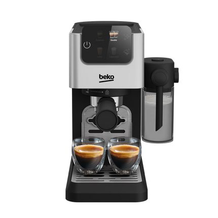 Beko Espresso Coffee Machine 15 Bar 1628W Cup Size Adjustment with Milk Container