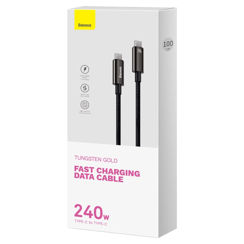 كابل شحن سريع من النوع C إلى النوع C بقوة 240W كابل شحن سريع من النوع C إلى النوع C بقوة 240W