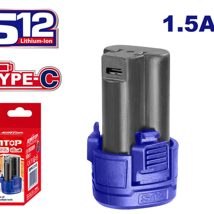 EMTOP 12V 1.5Ah Lithium-Ion Battery Pack
