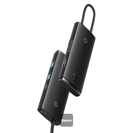 Baseus Lite Series 6-Port Type-C Multifunctional Hub - 4K HDMI Output - 2x USB 3.0 High-Speed Ports - 100W USB-C PD Charging - SD and TF Card Reader - Plug and Play - Compact Lightweight Design