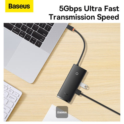 موزع منافذ باسوس لايت سيريس (Baseus Lite Series) بـ 6 منافذ Type-C - مخرج 4K HDMI - منفذين USB 3.0 - شحن سريع 100 واط PD - قارئ بطاقات SD و TF - تقنية الشريحة المستقلة - تصميم مدمج