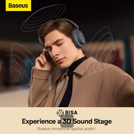 Baseus Bowie D05 Wireless Bluetooth Headphones - 70-Hour Battery Life - Hi-Fi Stereo Sound - Foldable Design - 0.06s Low Latency - Dual Connectivity - Smart App Support - High-Definition Audio