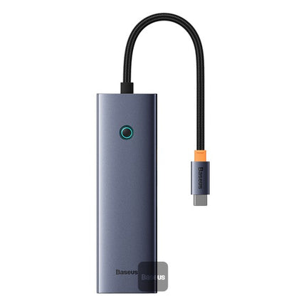 محطة إرساء باسوس فلايت (Baseus Flite Series) بـ 7 منافذ - محول USB-C إلى HDMI بدقة 4K تردد 60 هيرتز - شحن سريع PD بقوة 100 واط - نقل بيانات فائق السرعة USB 3.0 - قارئ بطاقات SD و TF