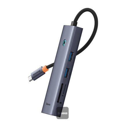 محطة إرساء باسوس فلايت (Baseus Flite Series) بـ 7 منافذ - محول USB-C إلى HDMI بدقة 4K تردد 60 هيرتز - شحن سريع PD بقوة 100 واط - نقل بيانات فائق السرعة USB 3.0 - قارئ بطاقات SD و TF