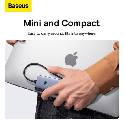 محطة إرساء باسوس فلايت (Baseus Flite Series) بـ 7 منافذ - محول USB-C إلى HDMI بدقة 4K تردد 60 هيرتز - شحن سريع PD بقوة 100 واط - نقل بيانات فائق السرعة USB 3.0 - قارئ بطاقات SD و TF