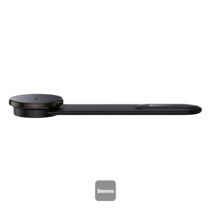 حامل وشاحن سيارة لاسلكي مغناطيسي باسوس C02 برو (Baseus C02 Pro) بقوة 15 واط - تصميم مرن من سبائك التيتانيوم - قوة شفط مغناطيسية عالية - تثبيت على التابلوه والكونسول - متوافق مع MagSafe