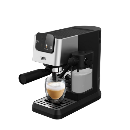 Beko Espresso Coffee Machine 15 Bar 1628W Cup Size Adjustment with Milk Container