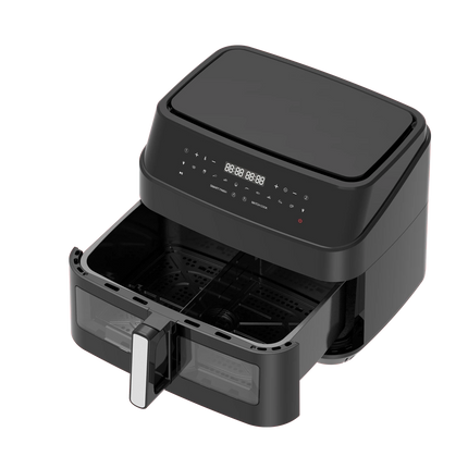 Sona Air Fryer 10 L Black 2600W With transparent drawer divider For cooking on two sides or one side