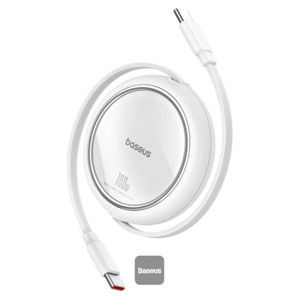 كابل باسوس فري تو بول (Baseus Free2Pull) قابل للسحب - من USB-C إلى iPhone - قوة 20 واط - سحب من الجهتين - تصميم مسطح مقاوم للتشابك - طول 1 متر