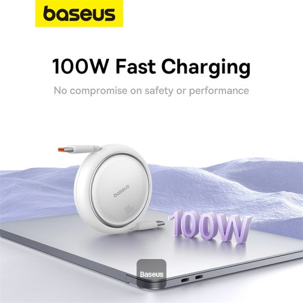 كابل باسوس فري تو درو ميني (Baseus Free2Draw Mini) قابل للسحب - من Type-C إلى Type-C - قوة 100 واط شحن سريع - سحب من الجهتين وطول قابل للتعديل - 1 متر كابل باسوس فري تو درو ميني (Baseus Free2Draw Mini) قابل للسحب - من Type-C إلى Type-C - قوة 100 واط شحن سريع - سحب من الجهتين وطول قابل للتعديل - 1 متر