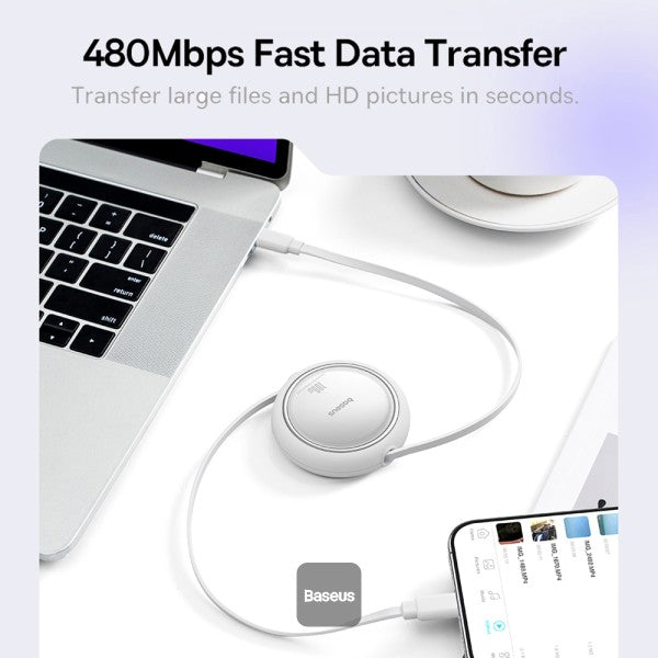 كابل باسوس فري تو درو ميني (Baseus Free2Draw Mini) قابل للسحب - من Type-C إلى Type-C - قوة 100 واط شحن سريع - سحب من الجهتين وطول قابل للتعديل - 1 متر كابل باسوس فري تو درو ميني (Baseus Free2Draw Mini) قابل للسحب - من Type-C إلى Type-C - قوة 100 واط شحن سريع - سحب من الجهتين وطول قابل للتعديل - 1 متر
