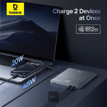 Baseus Blade2 Ultra-Thin Fast Charging Power Bank - 12,000mAh Capacity - 65W Power Delivery - Intelligent Digital Display - Dual USB-C Ports - Portable Laptop and Smartphone Battery Pack