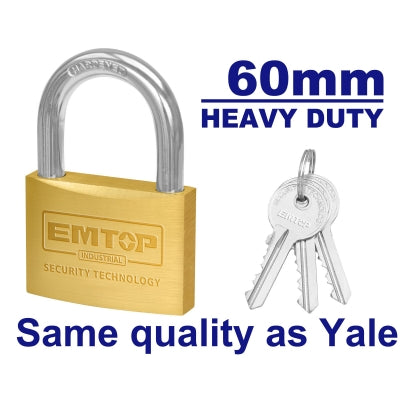 EMTOP EPDKB6021  60mm Brass Padlock