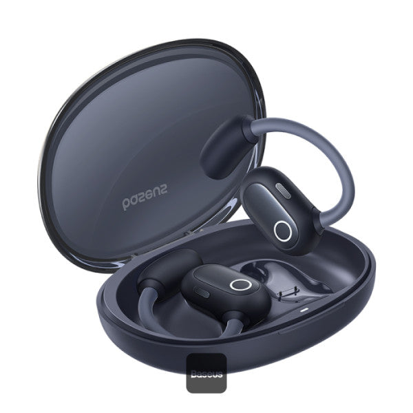 Baseus Eli Sport 1 Open-Ear Wireless Earbuds - Air Conduction Technology - 30 Hours Playtime - IPX4 Waterproof - Dual-Mic ENC for Clear Calls - Includes Detachable Neckband Baseus Eli Sport 1 Open-Ear Wireless Earbuds - Air Conduction Technology - 30 Hours Playtime - IPX4 Waterproof - Dual-Mic ENC for Clear Calls - Includes Detachable Neckband