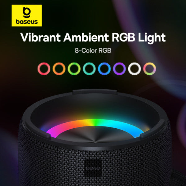 سبيكر باسوس أيكور (Baseus Aequr VO20) بلوتوث - قوة 15 واط صوت ستيريو عالي - باس عميق - إضاءة RGB محيطية - بلوتوث 5.3 - تشغيل لمدة 15 ساعة سبيكر باسوس أيكور (Baseus Aequr VO20) بلوتوث - قوة 15 واط صوت ستيريو عالي - باس عميق - إضاءة RGB محيطية - بلوتوث 5.3 - تشغيل لمدة 15 ساعة