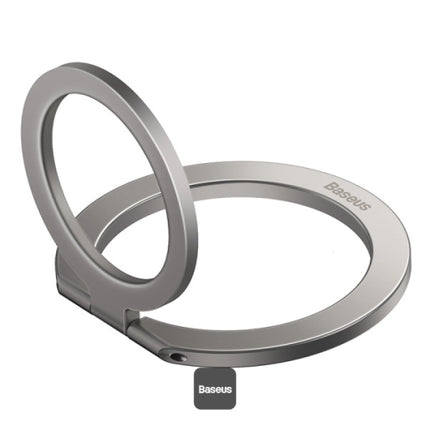 Baseus Halo Series Foldable Metal Ring Stand - 360 Degree Rotation Magnetic Holder - Ultra-Slim Zinc Alloy Smartphone Grip - Vertical and Horizontal Kickstand - Universal Compatibility for All Phones and Tablets